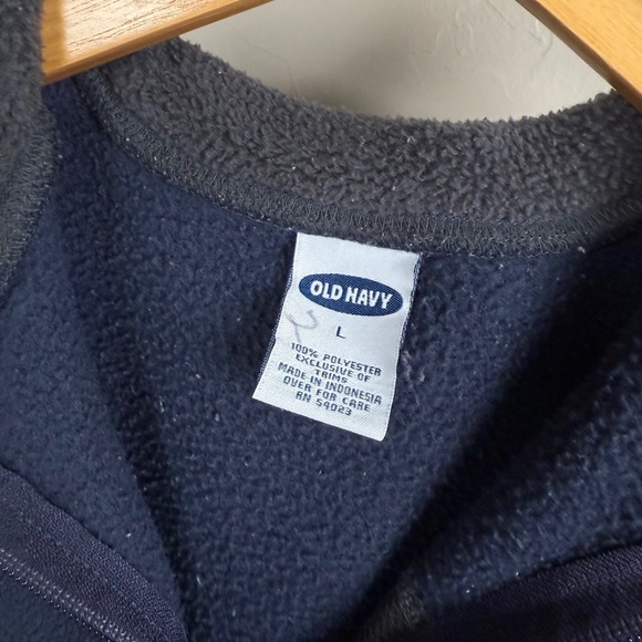 Vintage 2000 Old Navy Fleece Zip Blue Vest size Large - Picture 4 of 6